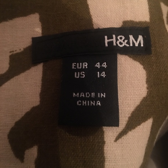 🆕H&M Skirt size 14 NWOT Green & Beige pattern - Picture 5 of 6